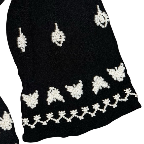 Meadow Rue By Anthropologie Black Embroidered Top XS - Picture 6 of 10